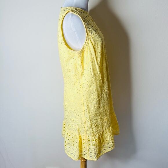 LOFT Yellow Eyelet Mini Shift Dress - Picture 4 of 6